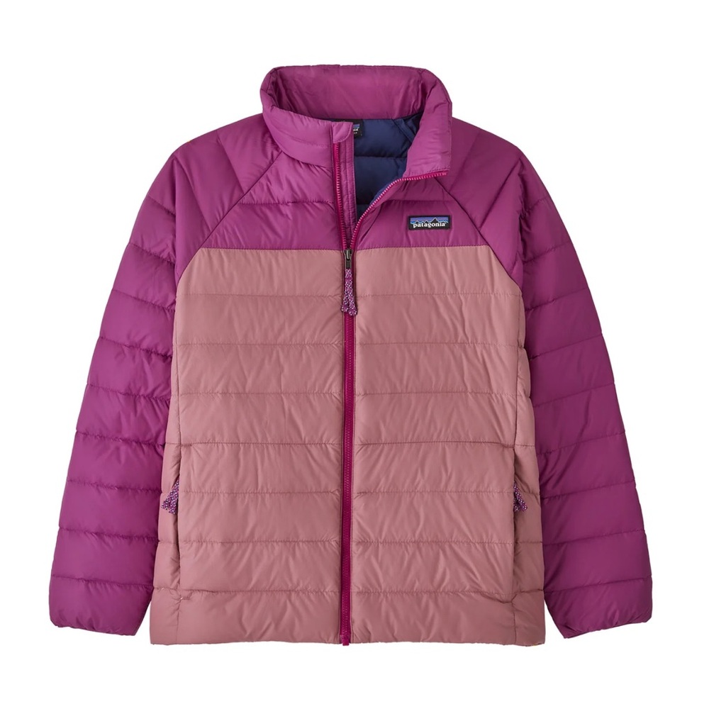 Girls XL 14 Patagonia Netplus shells Pink Two-Tone Down Sweater Puffer Jacket
